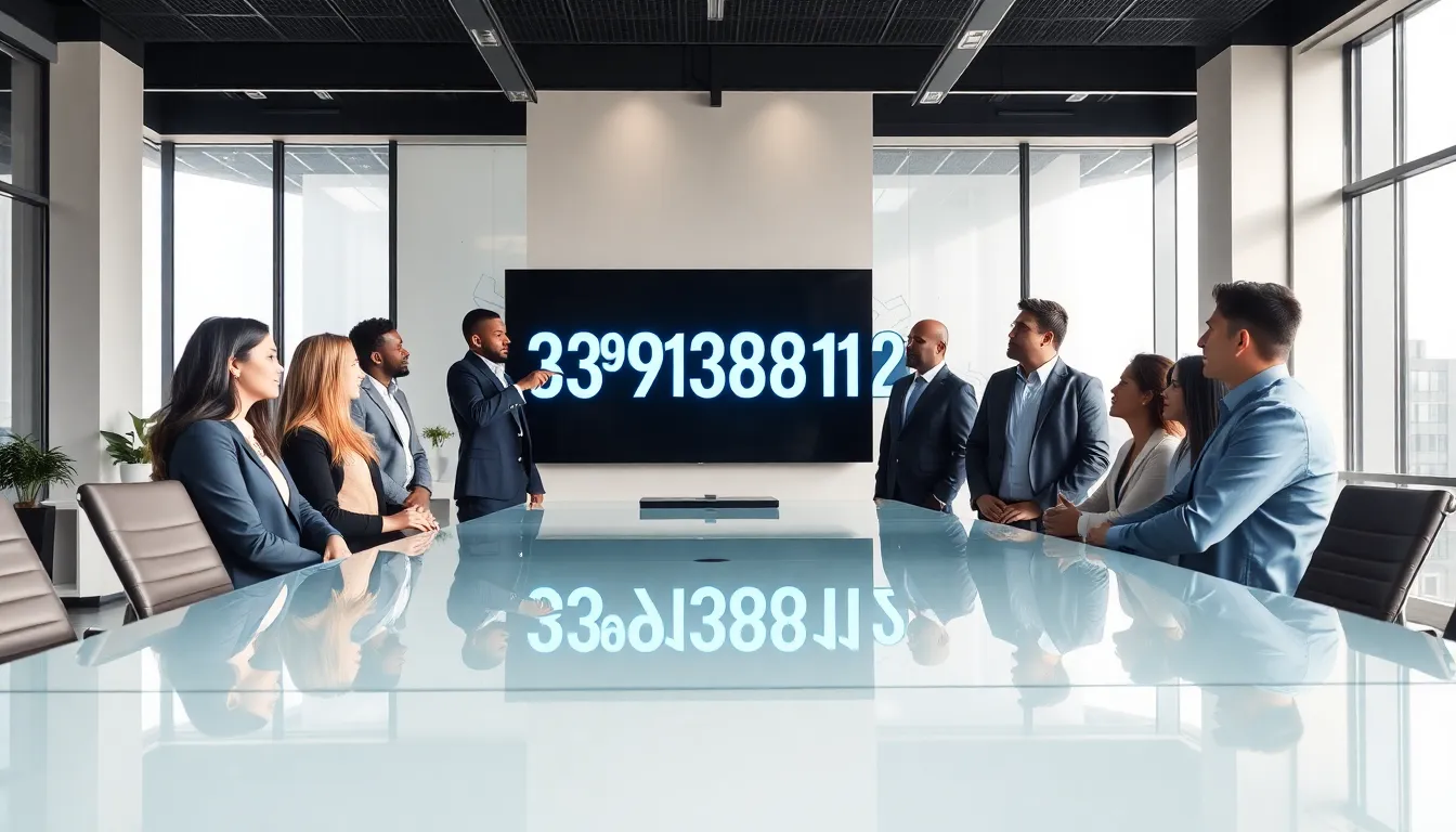 diverse team discussing number 3393388132 in a modern office.